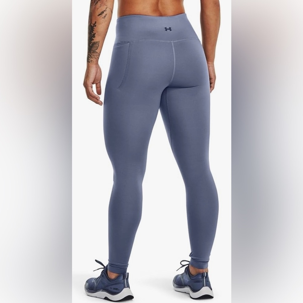 High-Waist Athletic Leggings in Slate Blue